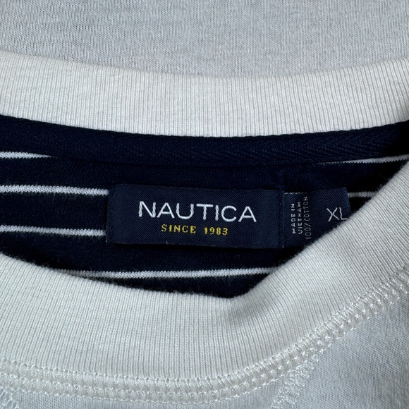 NWT Nautica Lightweight Cotton Crewneck Pullover Sweatshirt | White Size XL - Picture 3 of 8